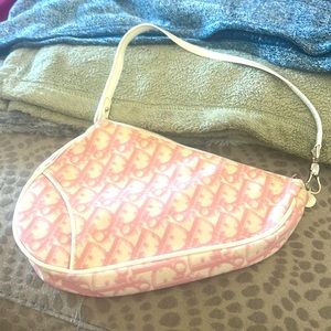 Christian Dior girly pink saddle bag handbag